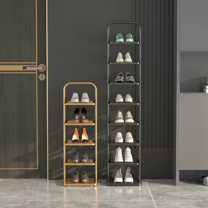 Light Luxury Multi-Layer Iron Art Shoe Hanger Double Pipe Wardrobe Organizer Enhanced Load Bearing Modern Design Home Storage