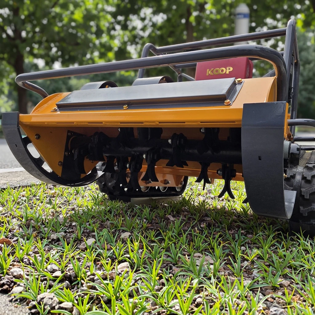 جزازة العشب عالية الكفاءة بستان 800 مم: يتم التحكم فيها عن بعد، متعددة الوظائف مع شفرة Y، شفرة متأرجحة وسحق الحجر