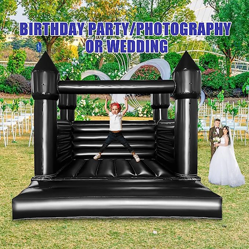 Black Bounce House Inflatable Jumper bouncy Castle Large PVC Wedding Decorations Jumping Bouncer Bed for Kids with blower