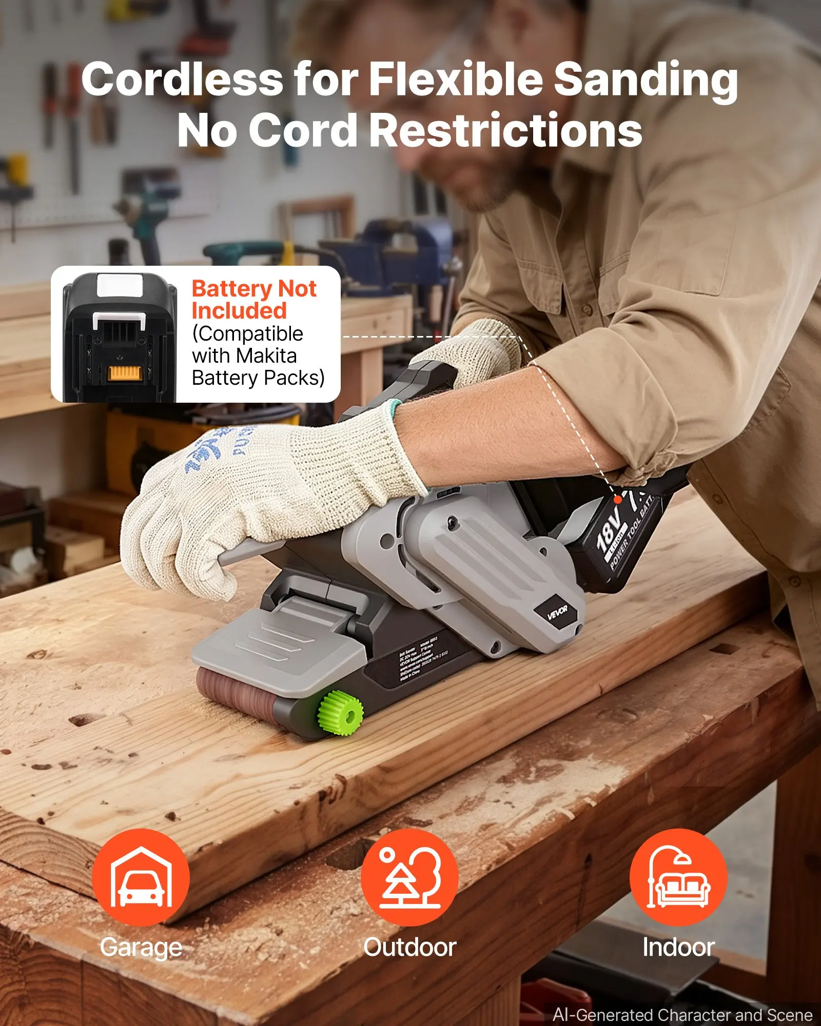20V Max Cordless Belt Sander, 3