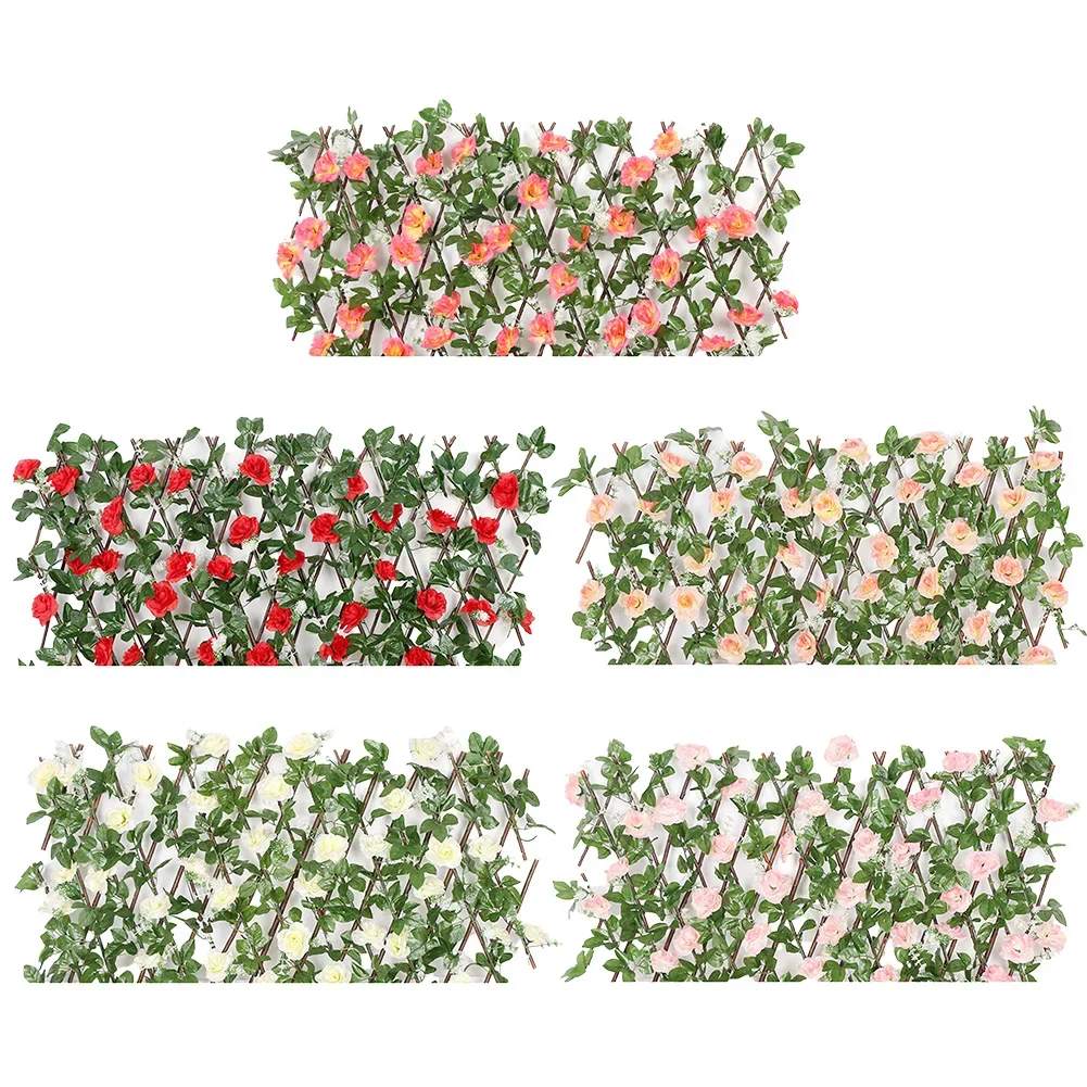 

Height 40cm Artificial Fence Versatile Installation Options Artificial Green Leaf Vines Expandable Fence Closed