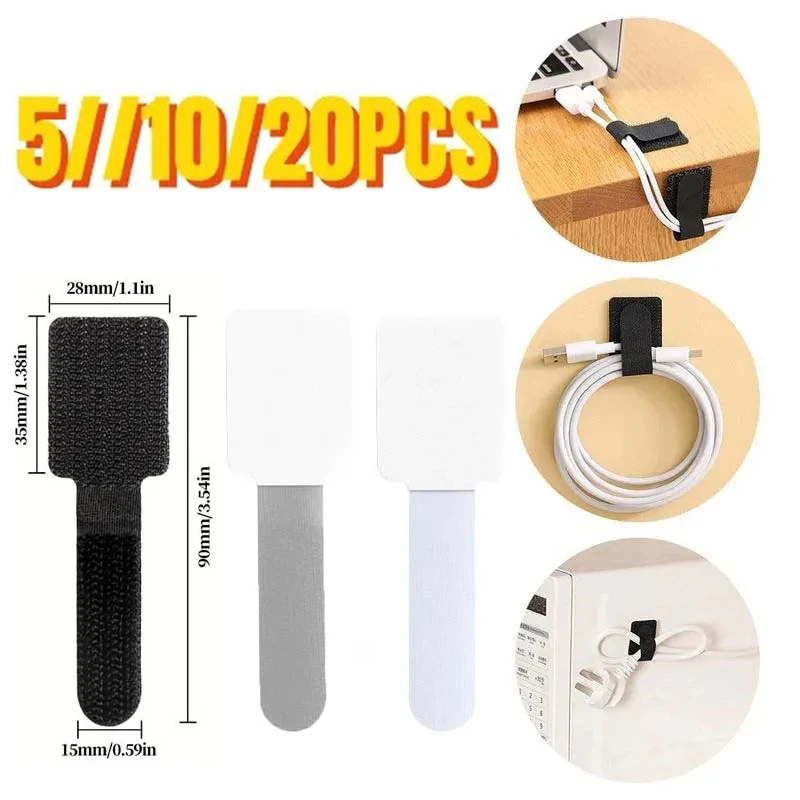 5-20 шт. съемный органайзер для кабеля, стяжки для мыши, наушники, проводка, нейлоновые стяжки для кабеля для передачи данных, многоразовые петли, обруч, ленты, стяжки