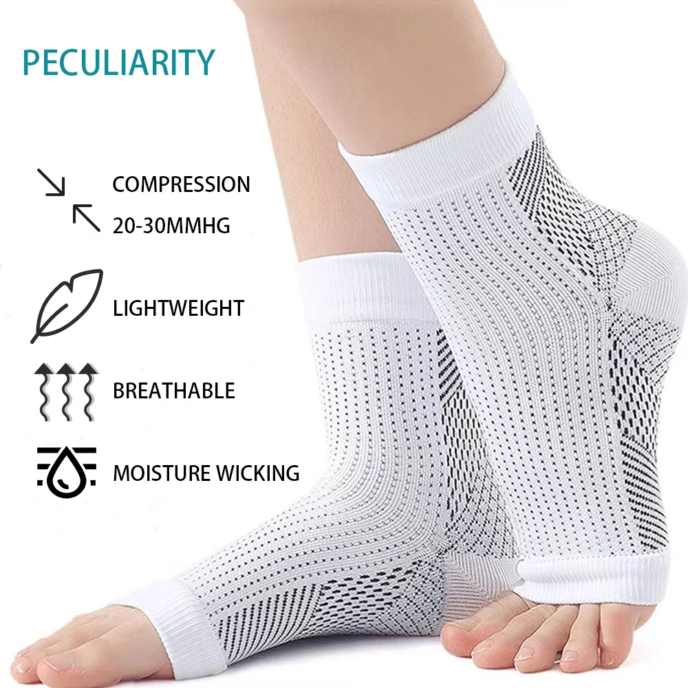 1 Pair Neuropathy Socks for Men Women,Soothe Compression Socks for Pain,Arch Support Breathable Lightweight Nano Nylon Socks