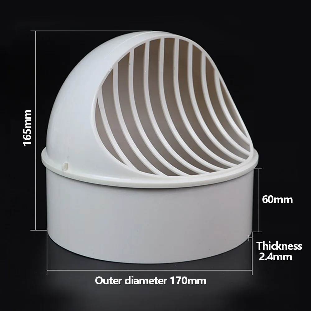 New PVC Air Vent Half Spherical White Exhaust Grille Cover Home Tube Outlet Wall Ceiling