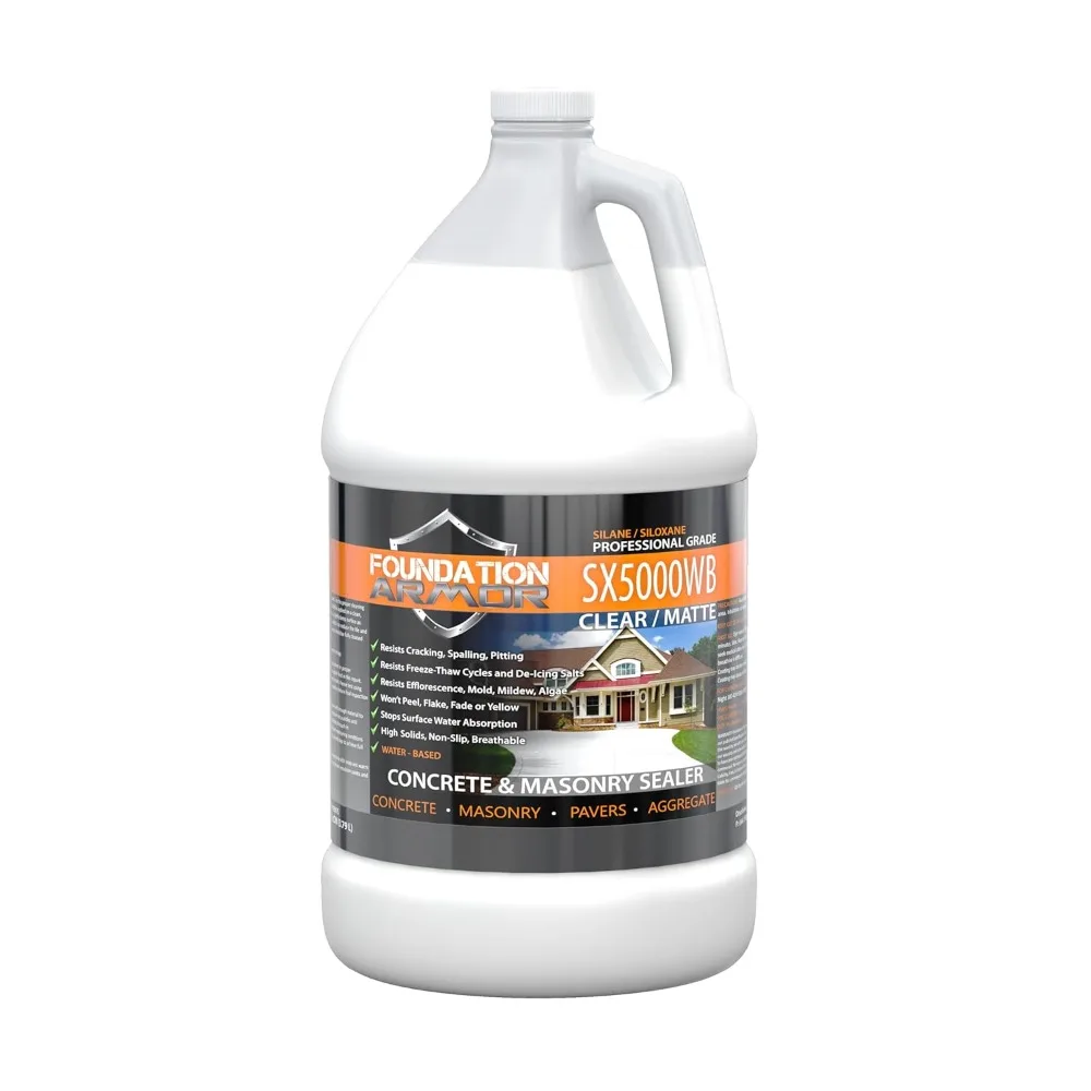 

Long Lasting Water-Based Silane-Siloxane Sealer for Concrete, Brick,Pavers, Stone-Penetrating,Works Entirely Below The Surface