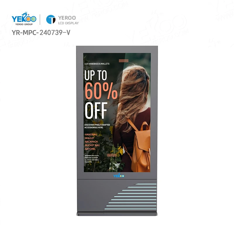 Outdoor Floor Standing Full Screen LCD Digital Signage