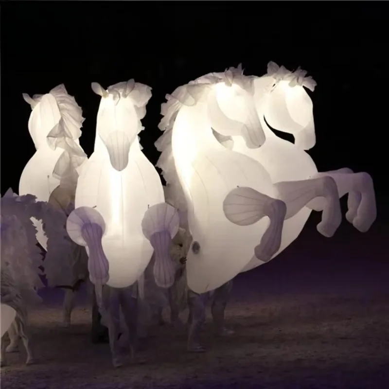 colorful inflatable balloon walking horse costume with built-in fan, 8-10 feet, suitable for parade performance advertising