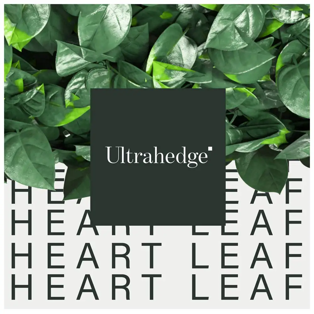 Artificial Ivy Hedge Heart Shape Green, Indoor Outdoor Fake Greenery Backdrop Wedding Party, 25x25 Inch 6 Pack, Customized