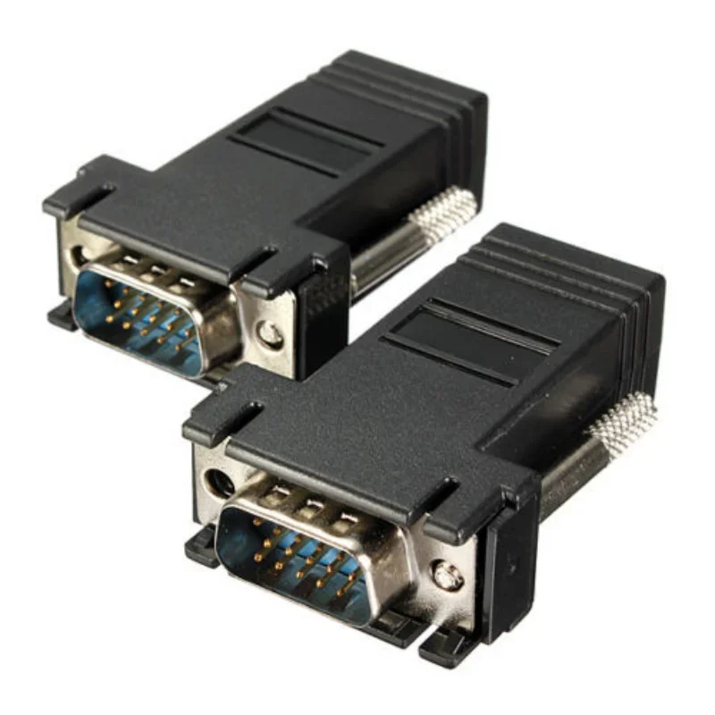 Câble d'extension VGA mâle vers vidéo LAN, 1 pièce, câble réseau CAT5 CAT6 RJ45, Adap, nouveau