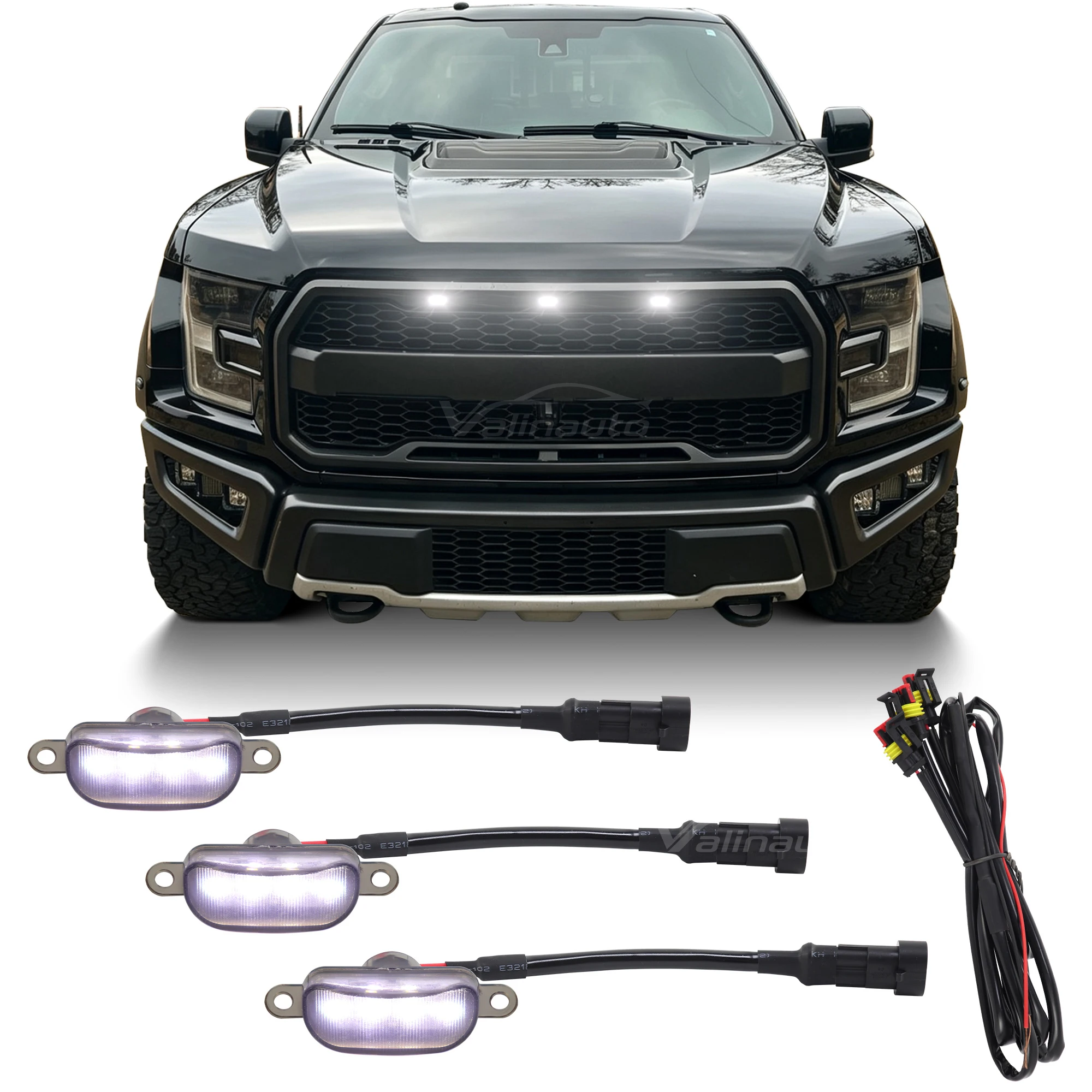 Car Front Led Lights Lamp Bumper Hood Grille Running Light For Ford F150 2004-2019 for RAM 1500 Raptor 2013-2018