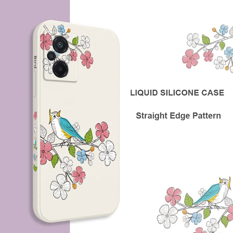 Bird Branches Phone Case For Xiaomi Poco M5 M5S F5 X5 F4 X4 M4 F3 M3 X3 F2 Pro X2 C40 4G 5G GT NFC Silicone Cover