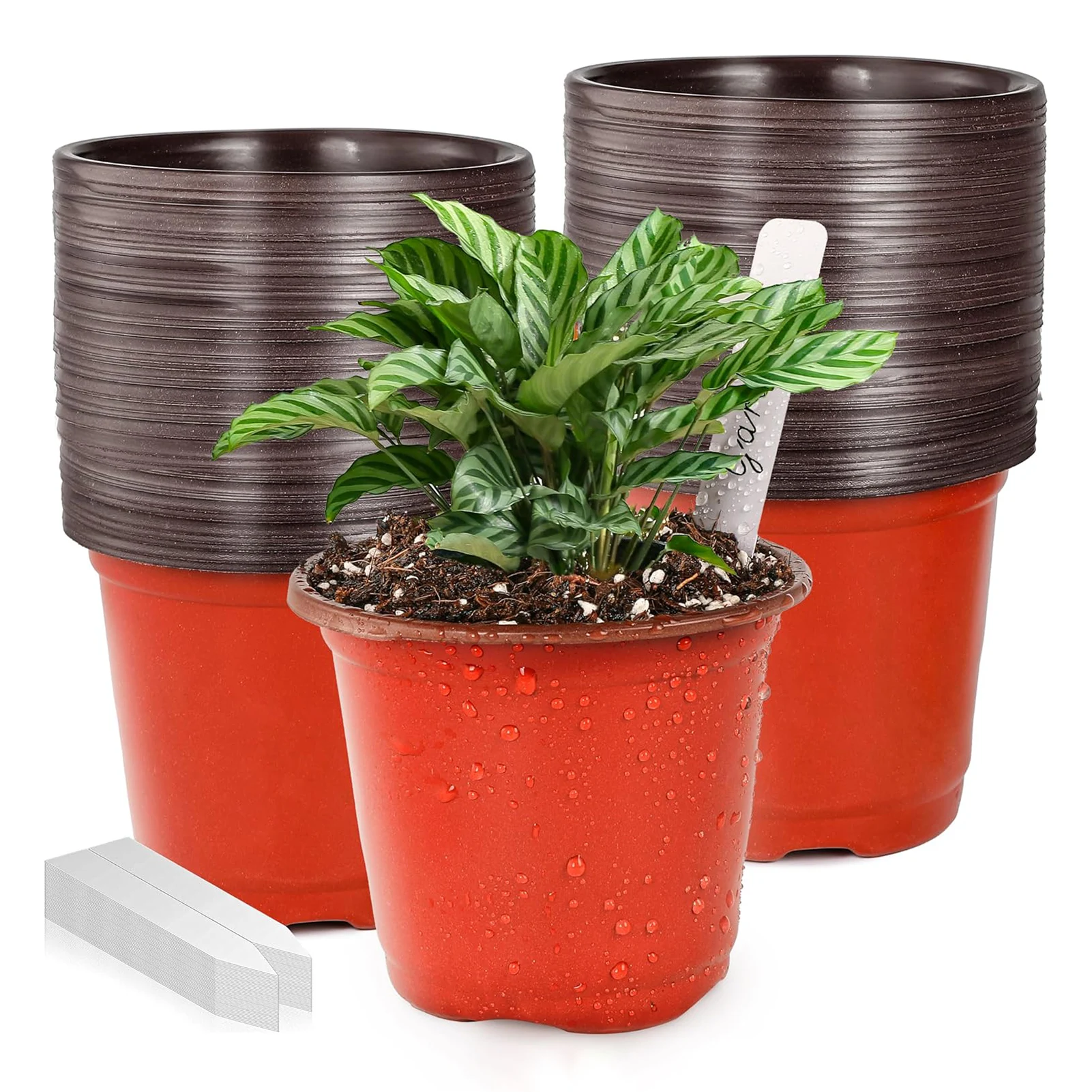 100pcs Flower Pot Plastic Grow Box Fall Resistant Tray For Home Garden Plants Nursery Cup Transplantflower 4 Inch Plant Pots
