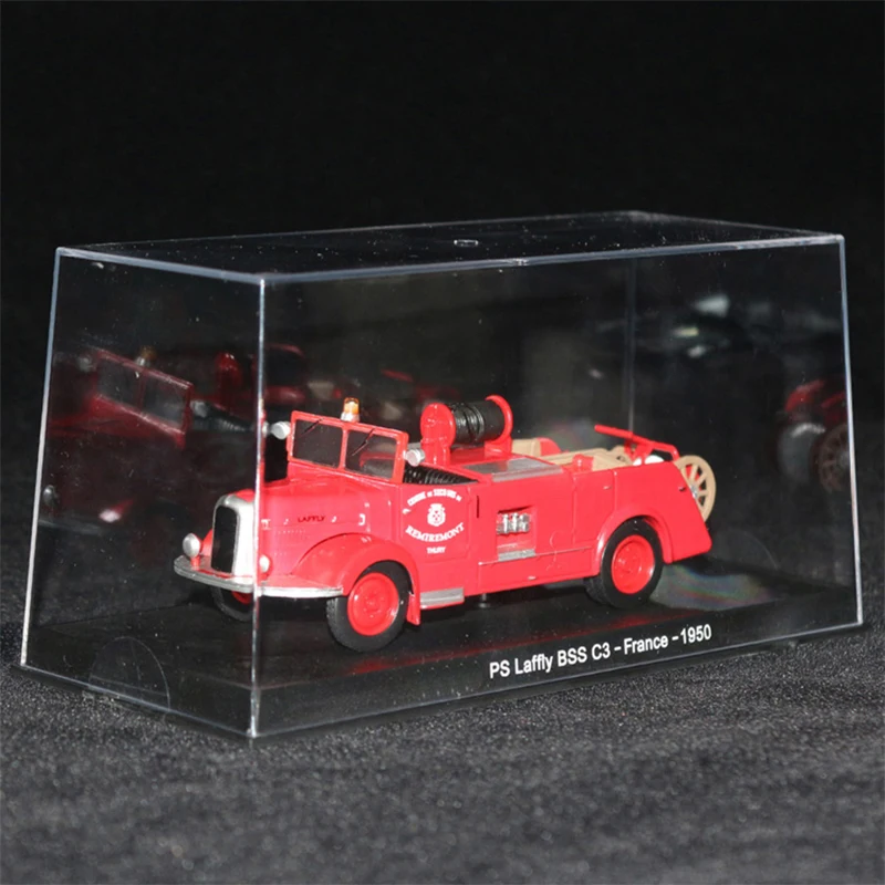 Modelo de aleación de simulación de motor de bomberos, escala 1/50 PS Laffly BSS C3 Francia 1950, pantalla estática, regalo coleccionable, decoración de recuerdo