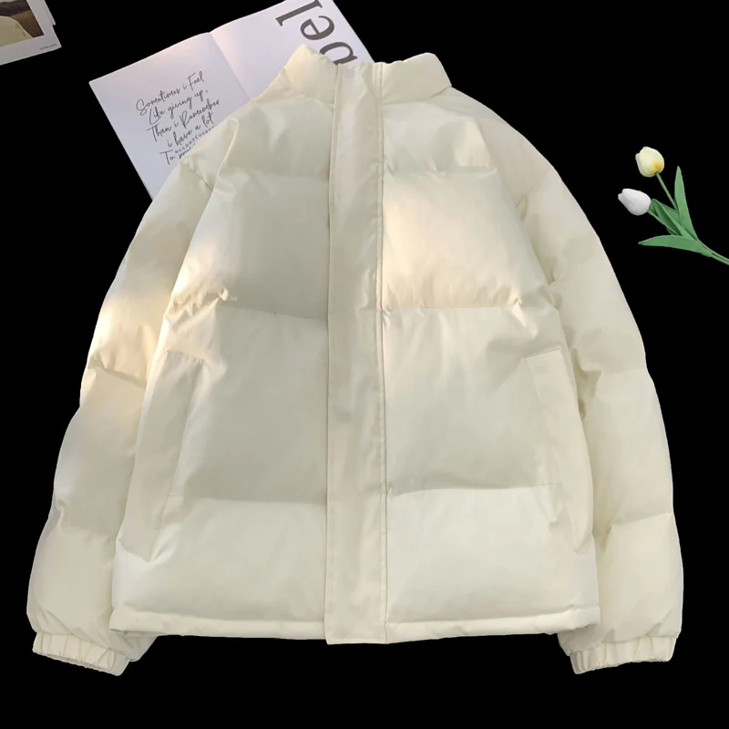 

Мужская зимняя утепленная хлопковая куртка для подростков и молодежи, повседневная теплая куртка свободного кроя, парная модель, модная