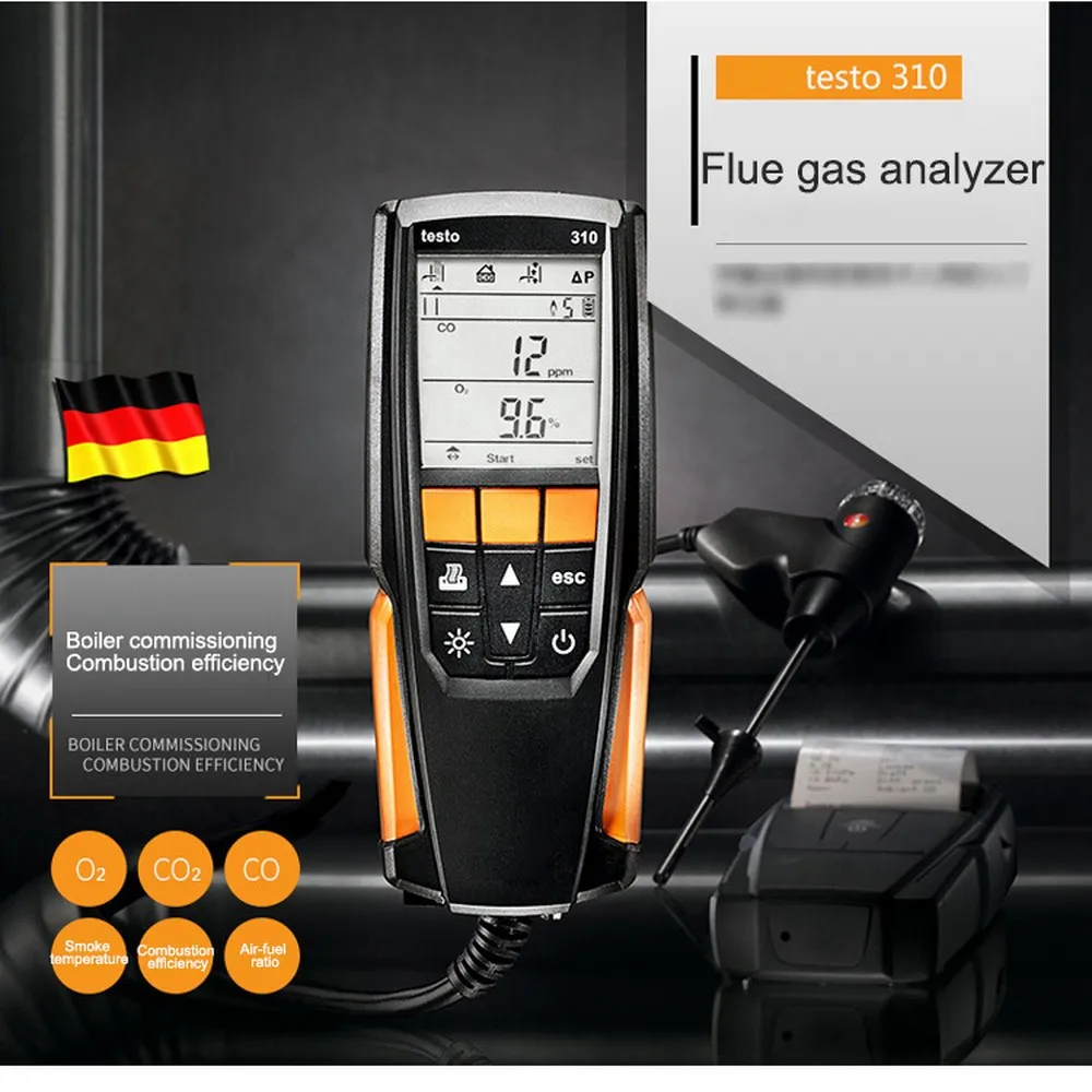 

Original testo 310 Flue Gas Combustion Analyzer O2/CO/CO2 Detector Industrial Test Tools Measuring Range 0 To 4000 Ppm