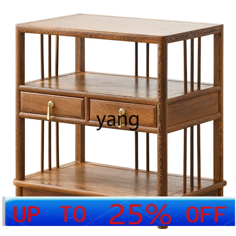 

LMM chicken wing wood dining side cabinet new Chinese all solid wood living room Chinese storage tea side cabinet