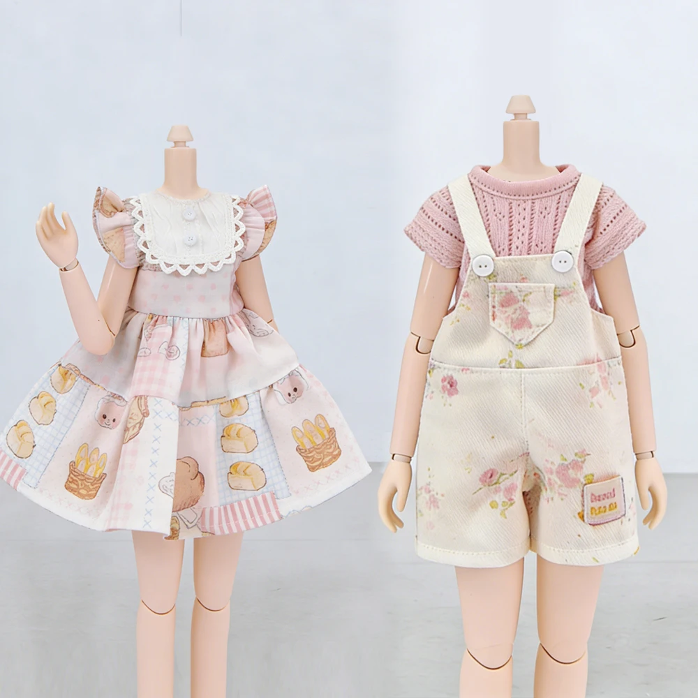 

Blythe Clothes Cute Printed Dress Short Skirt Short-sleeved Overalls for Licca, Azones, OB22, 24, 27, Ker, YMY Doll Accessories