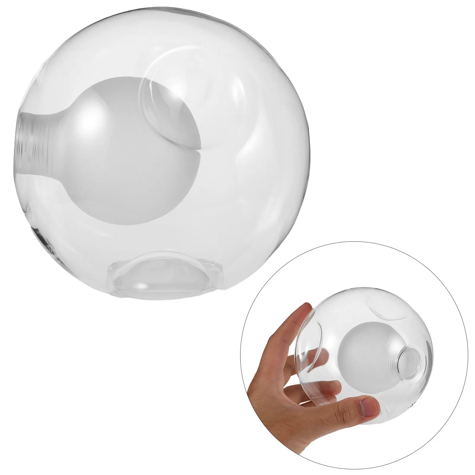 Clear Glass Globe Lamp Shade Double Layer G9 Socket Replacement for Ceiling Fan Wall Sconce Light Fixture