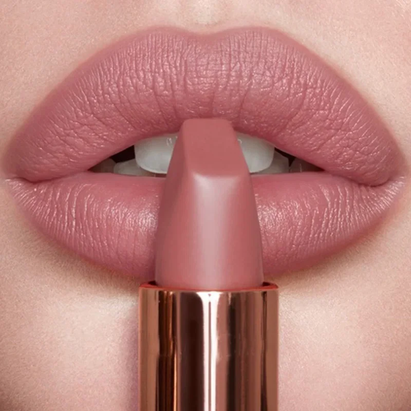 6 Colors Nude Matte Lipsticks Waterproof Long Lasting Lip Stick Sexy Red Pink Pigments Velvet Lipstick Profissional Cosmetics