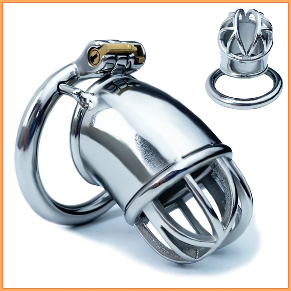 Stainless Steel Male Chastity Cage Erotic Urethral Lock Device Male Slave Penis Cage Cock Ring BDSM Fetish Sex Toys for Men