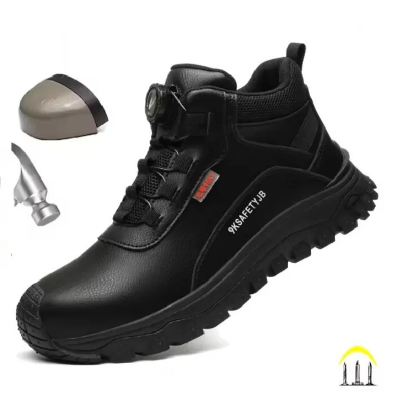 Insulated 6KV Work Safety Shoes Men Women Non-slip Waterproof Work Boots Rotating Button Protection Safety Boots Size 47 48