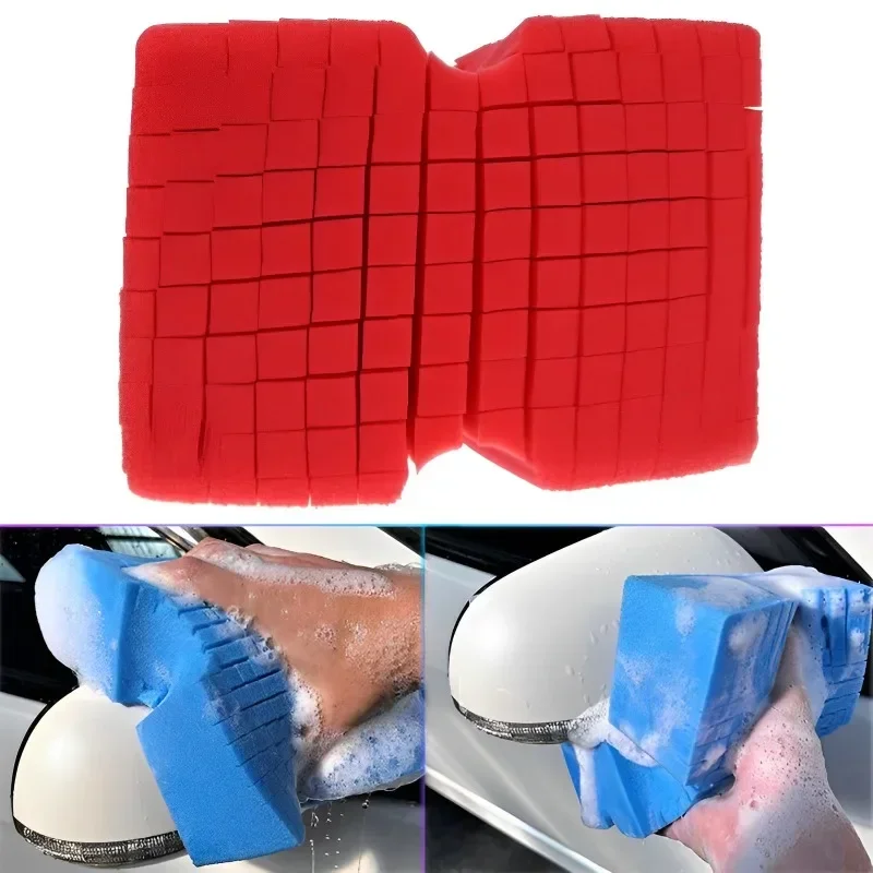 Large Cross Cut Durable Soft Foam Grid Sponge Tire Wash Detailing Applicator Sponge Pads Tire Wash Wipe Tool Car Cleaning Brush