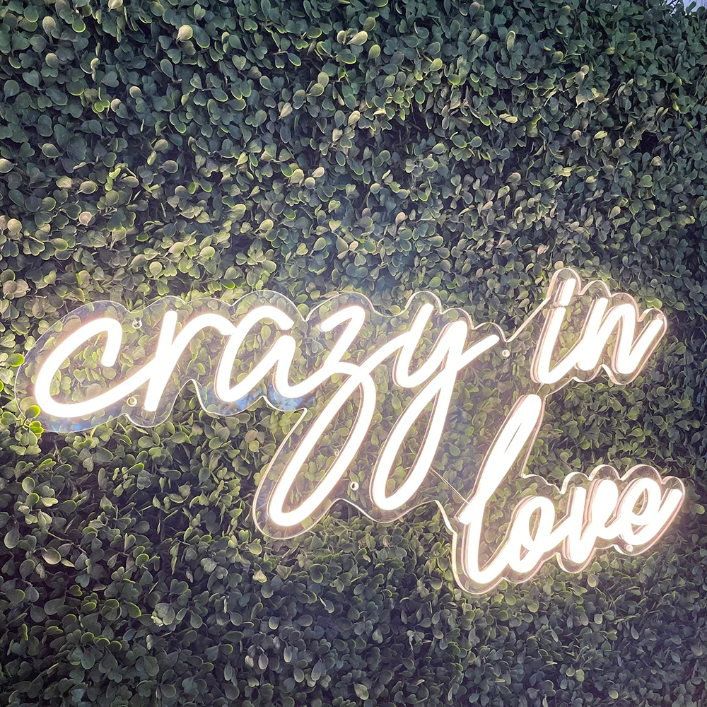 Crazy In Love Neon Sign Crazy Home Decor Neon Sign Art Home Pub Bar Wall Decoration Wedding Engagement Light Couples Lovers Gift