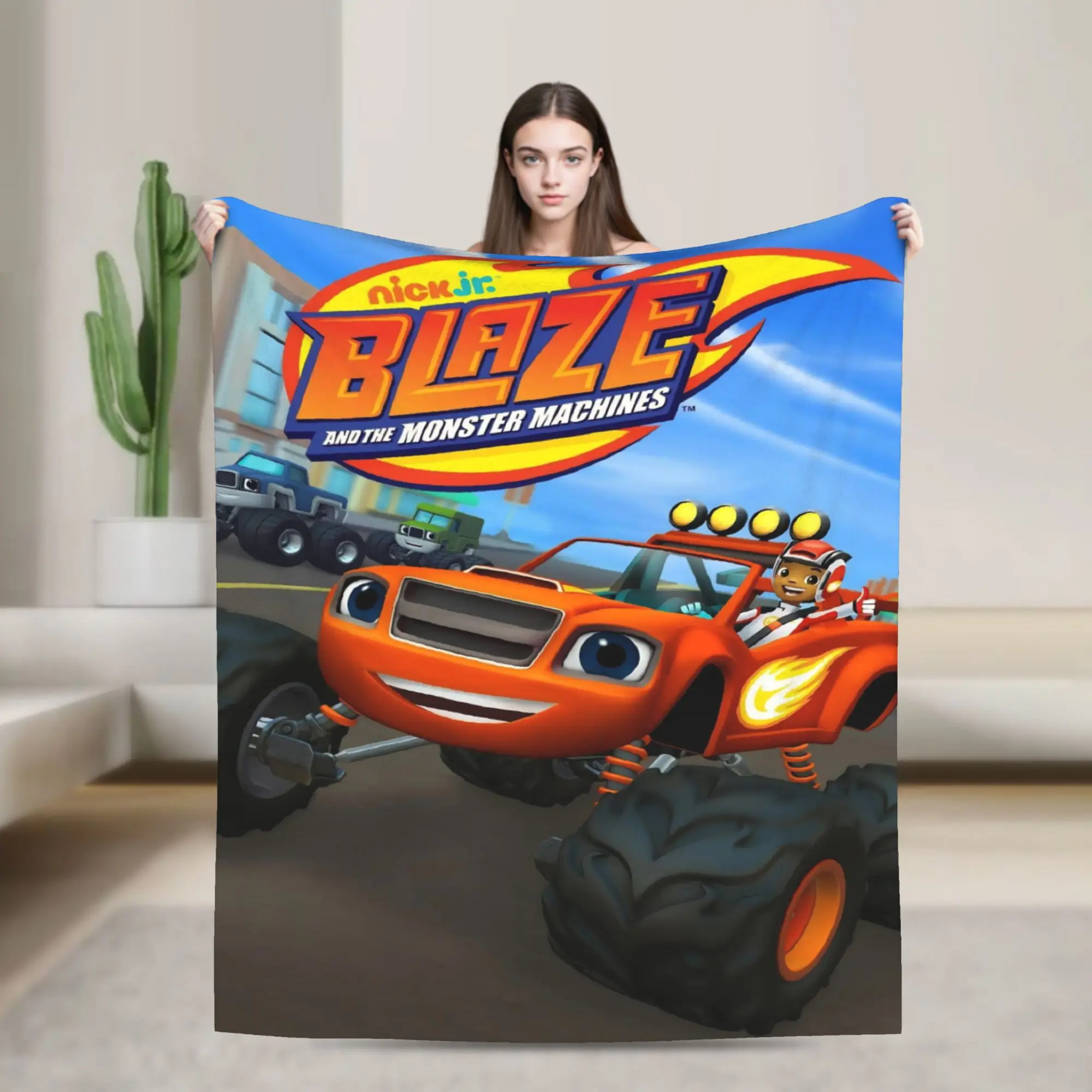 Blaze and the Monster Machines Throw Blanket for Couch  Soft Cozy Plush Blanket 50x60 Inch Multi-size Bedspreads