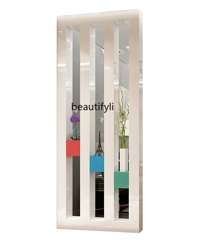 A48 Moderne Foyer-Möbeltrennwand, weißer dekorativer Säulenschrank, Feng-Shui-Bildschirm, originale quadratische Säule