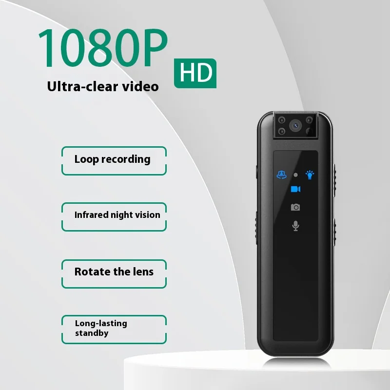 كاميرا رياضية خارجية 1080P HD مسجل محمول ومشبك للعمل وإنفاذ القانون والتسجيل على الموقع