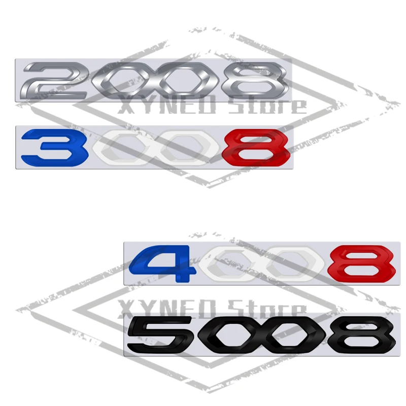 Car Sticker Metal For Peugeot 2008 3008 4008 5008 208 308 408 508 French Color Logo Emblem Badge Trunk Decal Auto Accessories