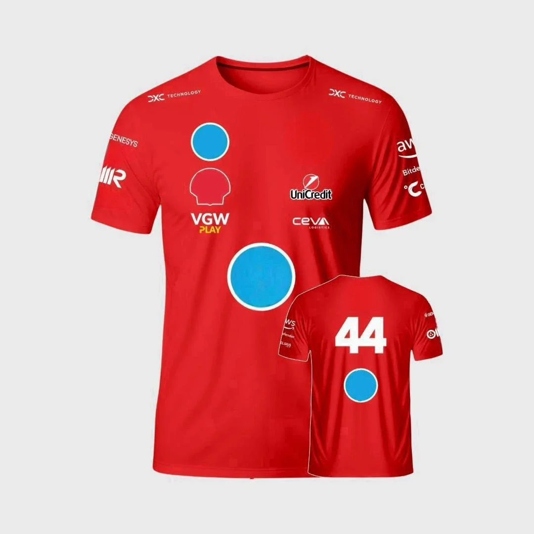 2025 Formula One Hamilton Team Charles Leclerc T-shirt 2025 Formula One Culture Commemorative Loose Jersey T-shirt