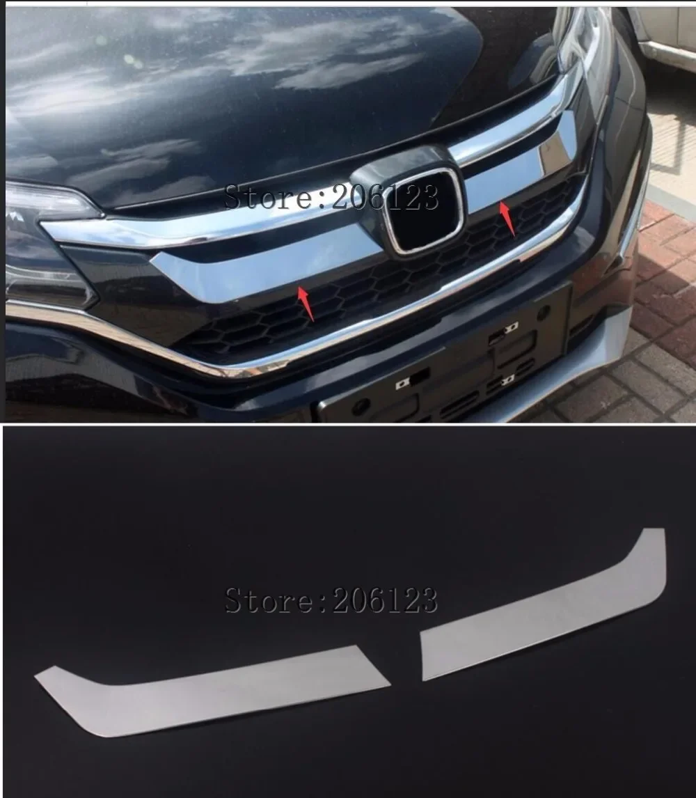 For Honda CRV CR-V 2015 2016 Stainless Steel Front Grille Racing Grille Cover Trim 2 Piece