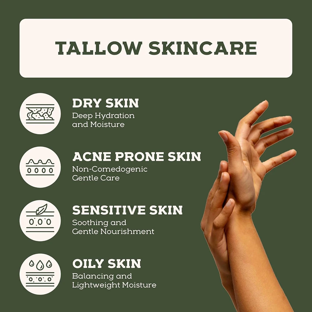 Face Cream Whipped Tallow Balm Collagen Hyaluronic Acid Skin Care Anti-Wrinkle Aging Moisturizing Shrink Pores Whitening Smooth