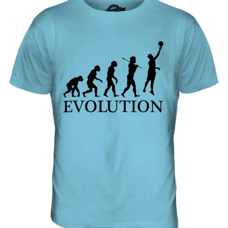 T-SHIRT NETBALL EVOLUTION DES MENSCHEN pour hommes, XS S M L XL 2XL 3XL 4XL