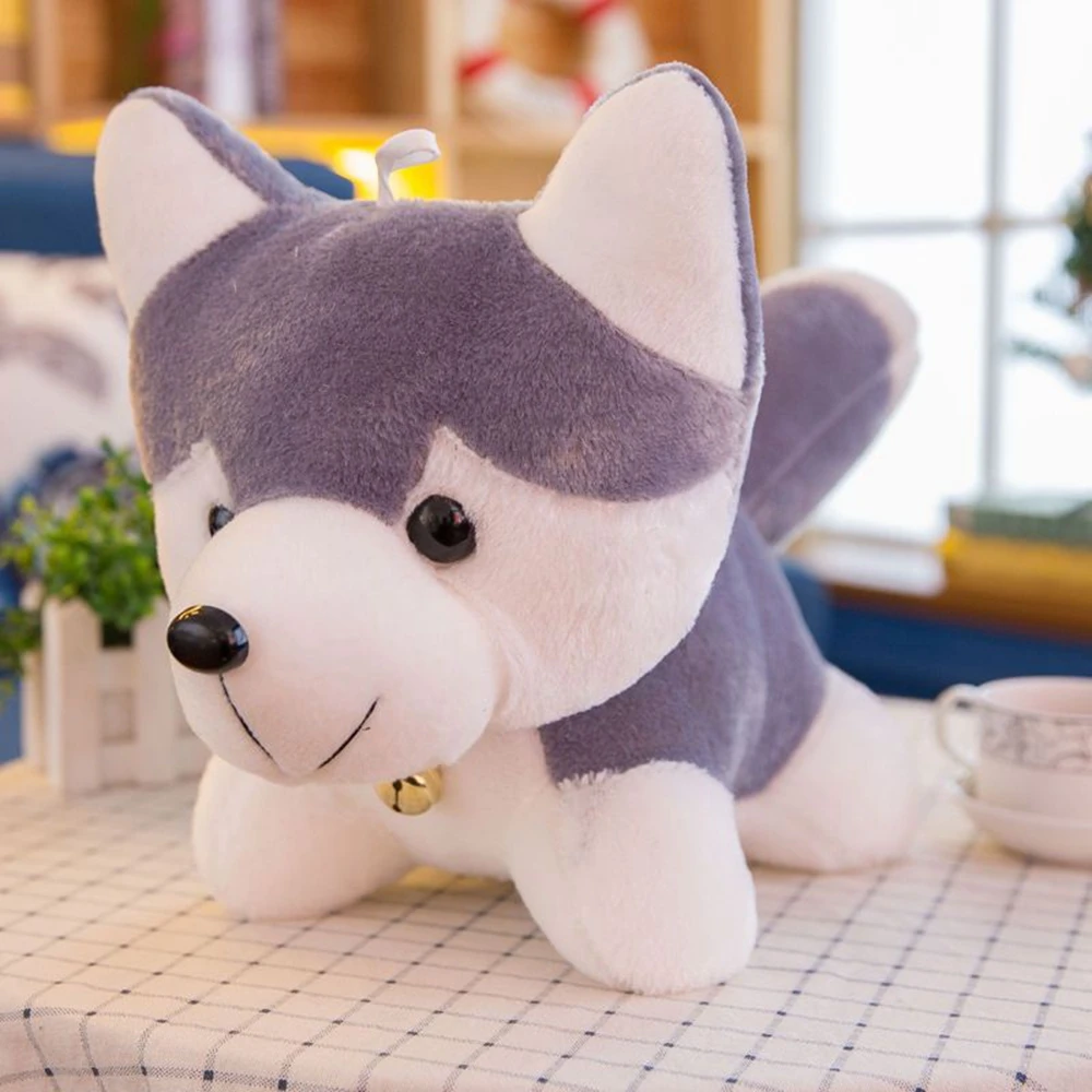 Muñeca de peluche de 25cm para niños, muñeco creativo de simulación de perro, Husky, regalo de cumpleaños