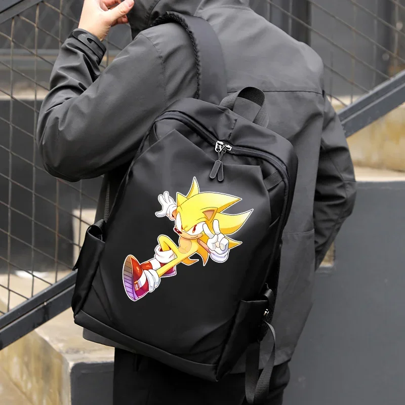 حقائب ظهر Sonics Game Figure Schoolbag School كاجوال عصرية مع أي أنماط خفيفة ومحمولة حقائب كتب للأولاد والبنات هدايا