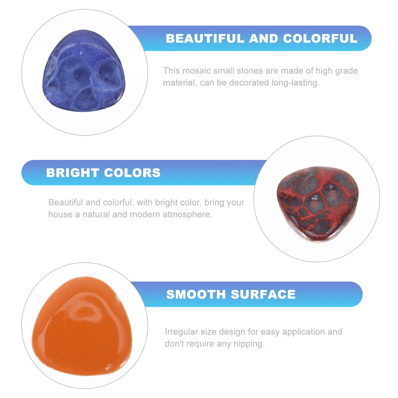 

1 Bag Ceramic Mosaic Pebble Stones DIY Tile Making Material for Craft Home Decor Garden Path Wall Art Irregular Shape Tiles