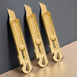 6 in 1 Multi-Function Gold Stainless Steel Utility Knife 18MM Sharp Cutter Box industrial grade intermediate knife holder Art