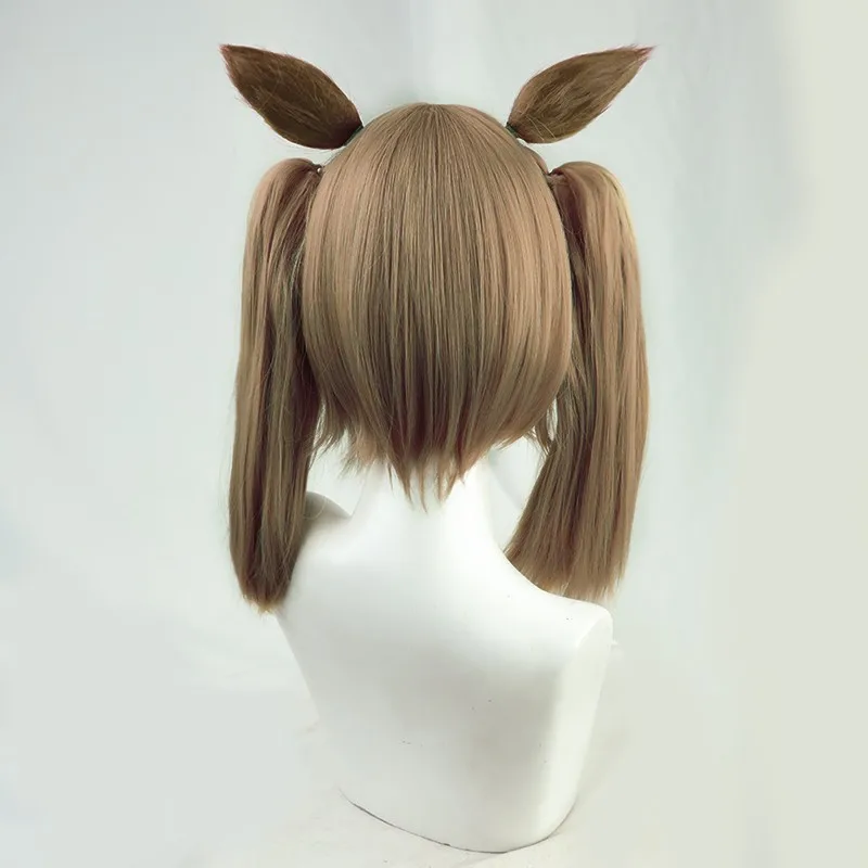 Wig Cosplay Uma Musume Pretty Derby Symboli Rudolf dengan Klip Jepret Ganda