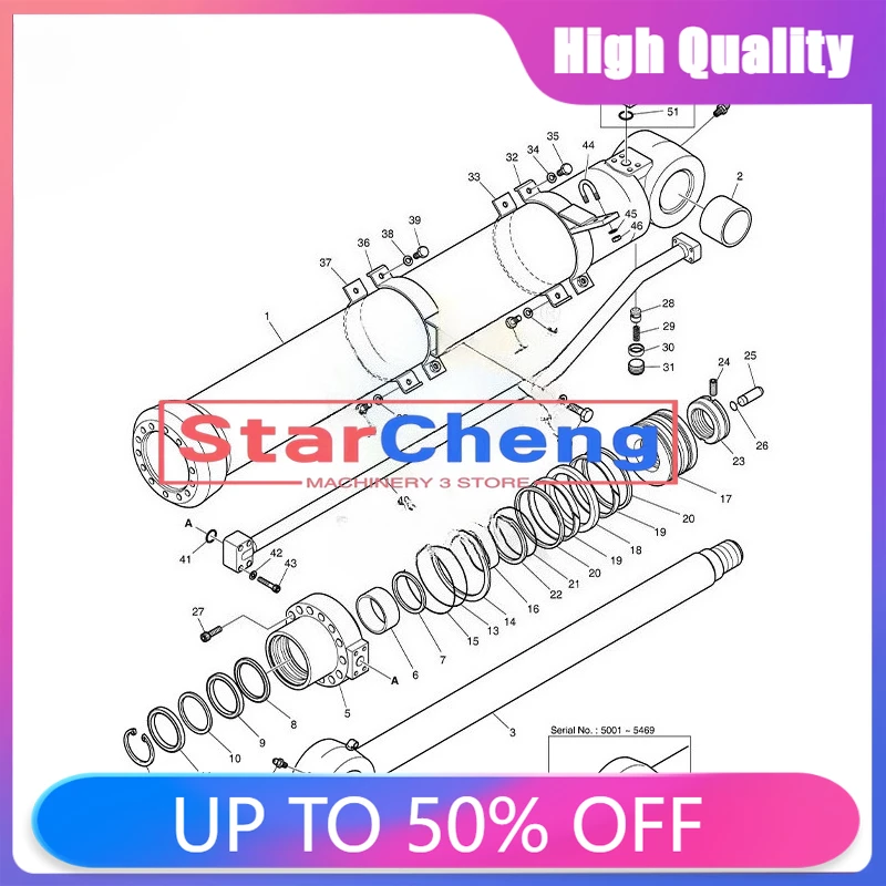 

K9002290 HIGH QUALITY ARM CYL SEAL KIT DX340LC DX350LC DX380LC-5 DX400LC-5