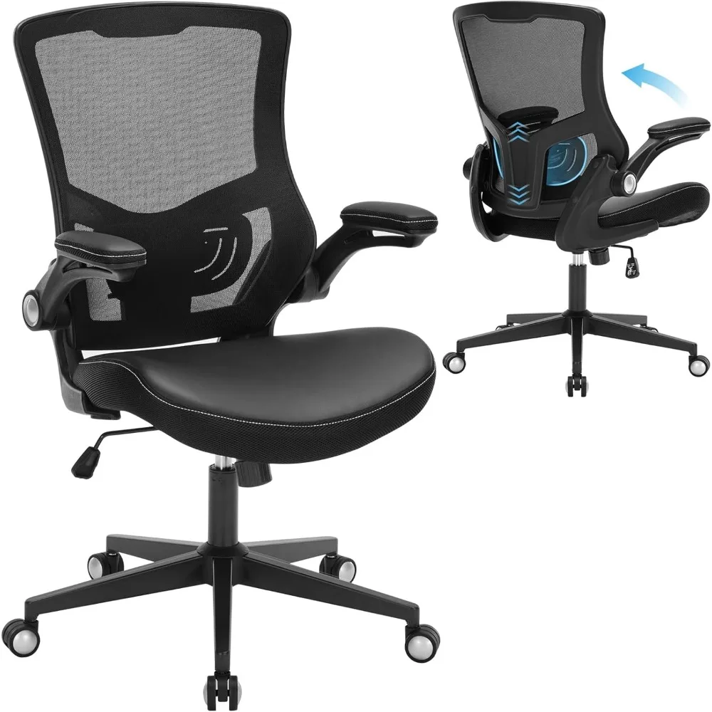 

Office Chair Ergonomic Desk Chair Mesh Computer Chair with Adjustable Lumbar Support Flip-up Armrests, Executive Rolling Swivel