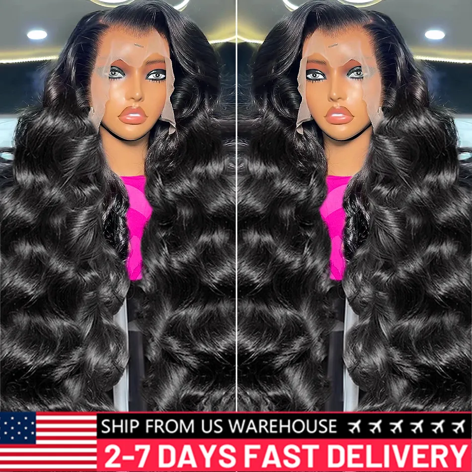 Transparent 13x4 13x6 Body Wave Lace Front Wig Human Hair PrePlucked Brazilian Human Hair Lace Frontal Wigs For Women Bling Hair