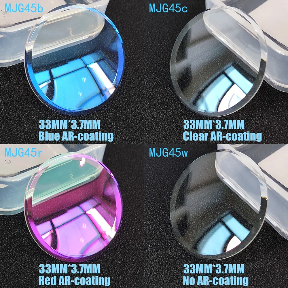 

33mm*3.7mm Double Dome Mineral Glass Watch Glass Blue Red Clear No AR Coating Glass Watchmaker Accessories Mod Parts