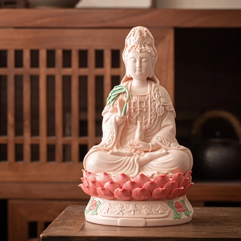 Ceramic Avalokitesvara Buddha  Home Decoration Sculpture Zen Decor