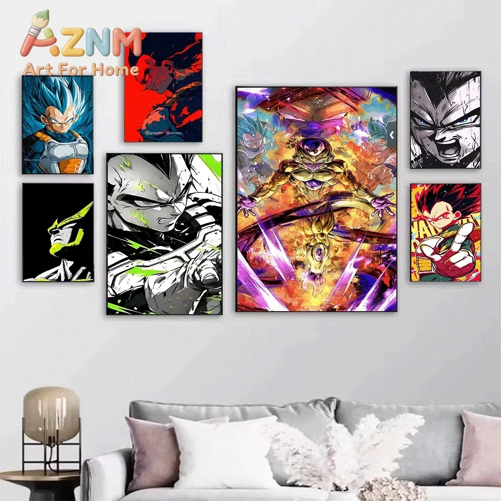 Dragon Ball Anime Canvas Wall Art No Frame Cell Vegeta Frieza Print Painting Home Living Room Bedroom Decor Art Poster Gift