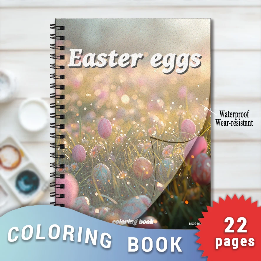Easter eggs Adult Coloring Book - 8.3x 11.2 Inch 32 Page Coloring Book - Helps Reduce Stress and Ease Emotions
