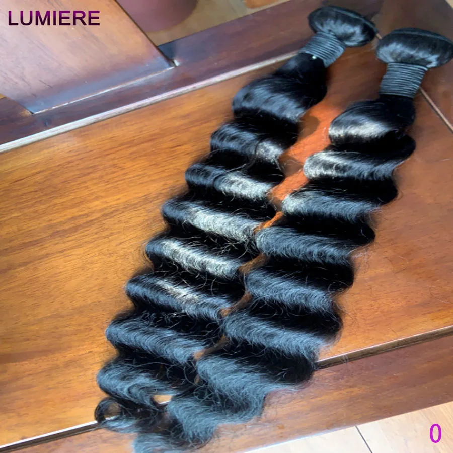 

Наборы для наращивания волос из 100% натуральных необработанных человеческих волос, 30-40 дюймов, глубокая волна, 20A, бразильские, 3-4 шт., оптом