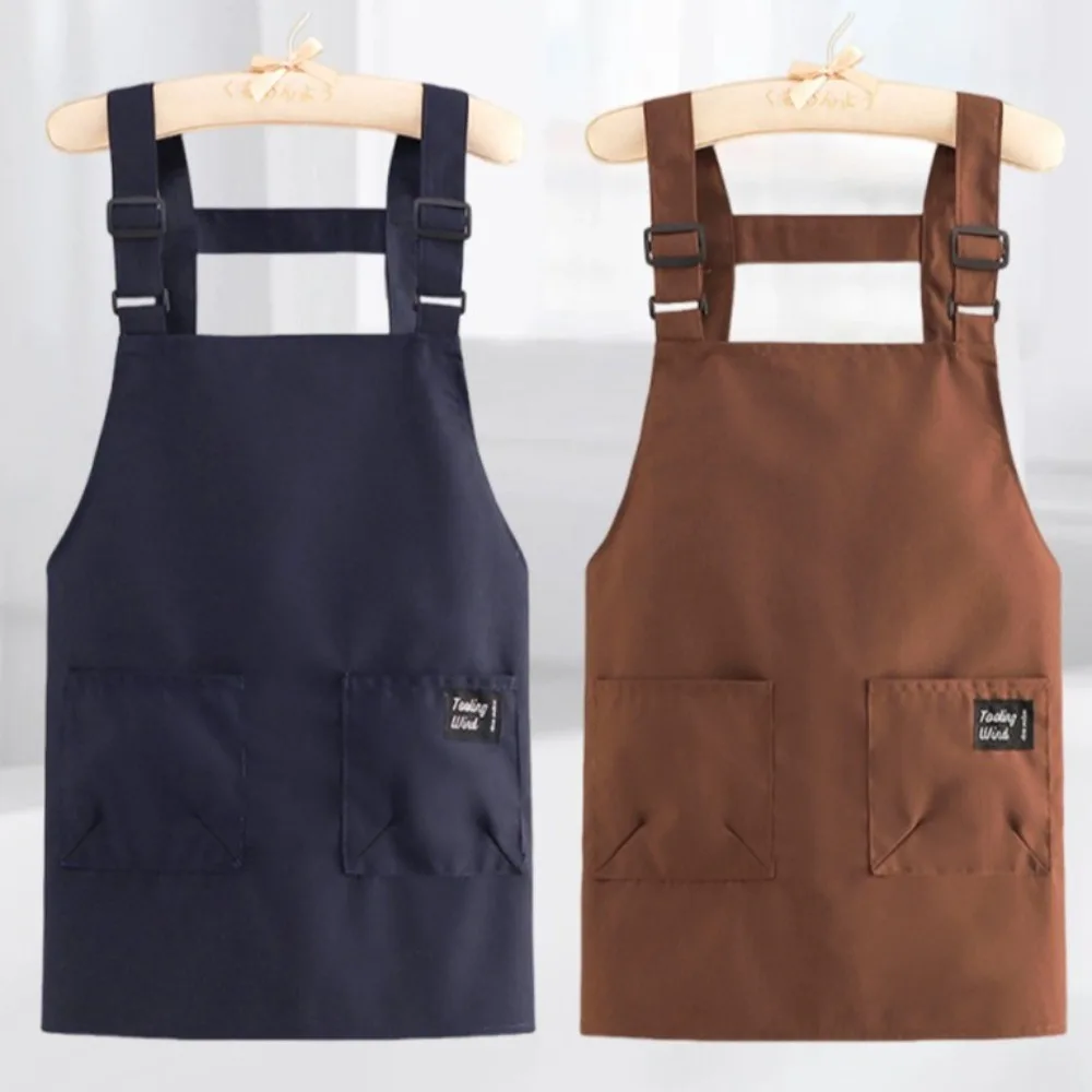

New Canvas Cooking Apron Oil-proof Waterproof Baking Overalls Adjustable Straps Sleeveless Coffee Shop Bibs Household