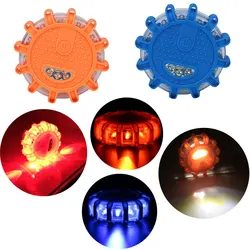 9 Modes 12Led Flares Emergency Lights Road Safety Beacon Disc Flashing Warning Light With Magnetic Roadside Warning Flasher